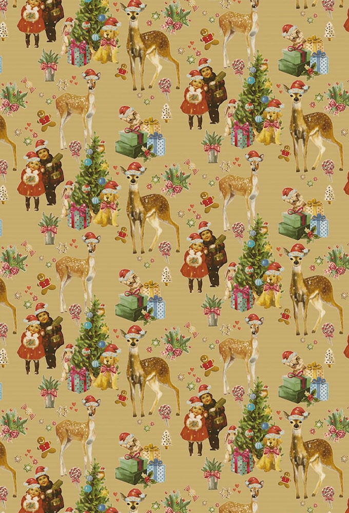 Kerstpapier Xmas Poetry Kraft 70cm x 250meter