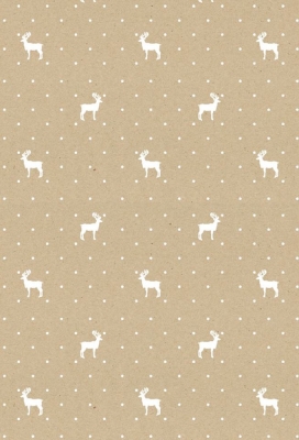 Kerstpapier du monde reindeer eco Wit Recycled 50cm x 250meter