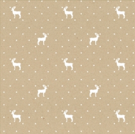 Kerstpapier du monde reindeer eco Wit Recycled 50x70cm x 250vellen