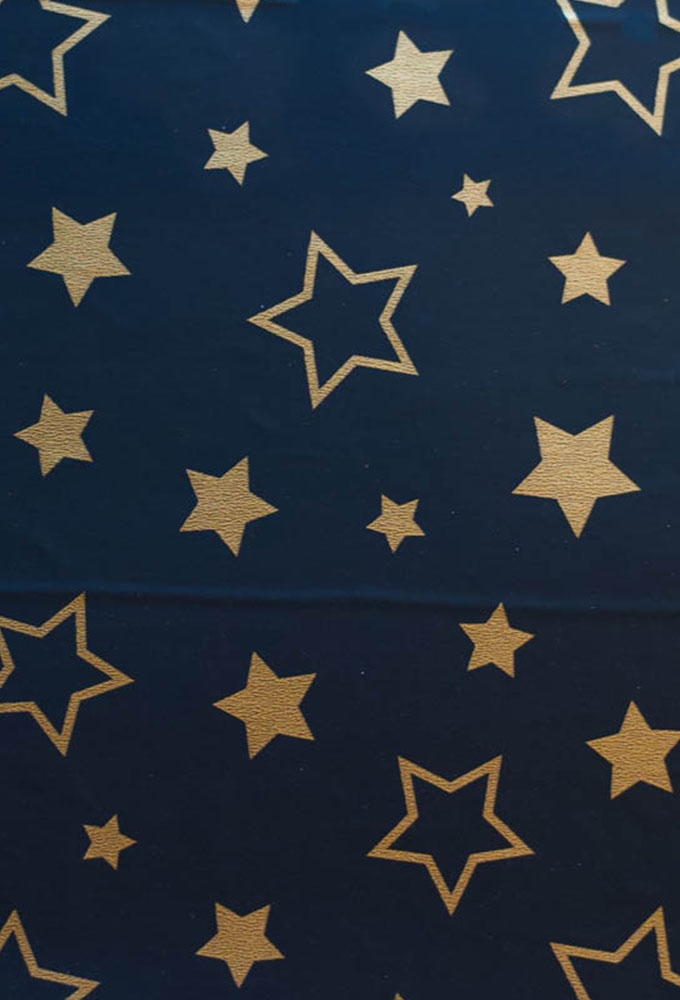 Kerstpapier Coated Papier Sterrenhemel Blauw 30cm  x 200meter