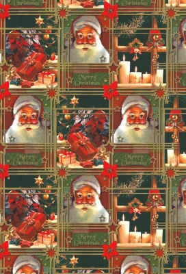 Kerstpapier Coated Papier Klassieke Kerstman 50x70cm 250vellen