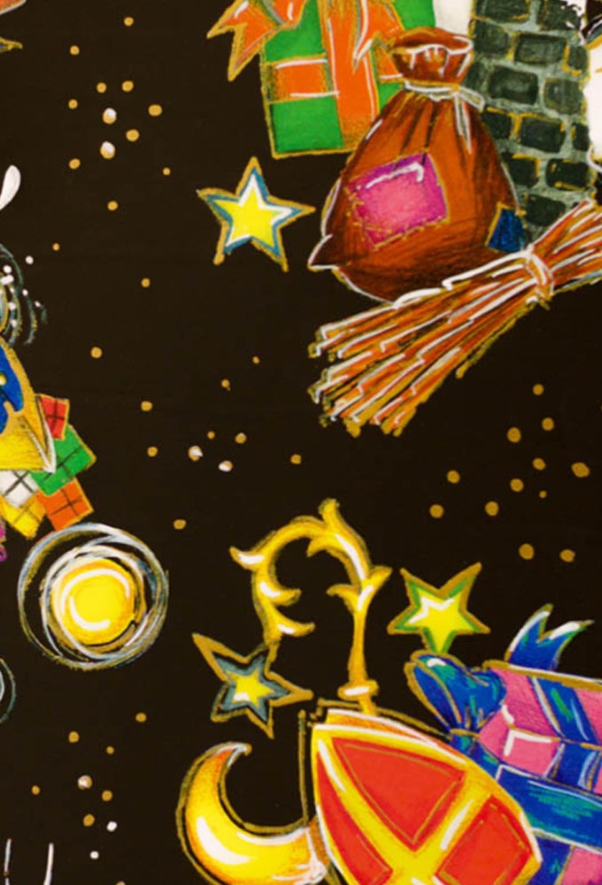 Sintpapier Trendy Sint Mijter & Staf Zwart 70cm x 200meter