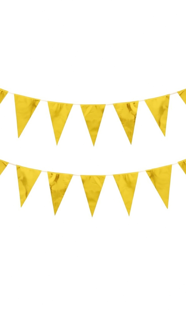 Vlaggenlijn Metallic Goud 20x30cm lengte 10 meter