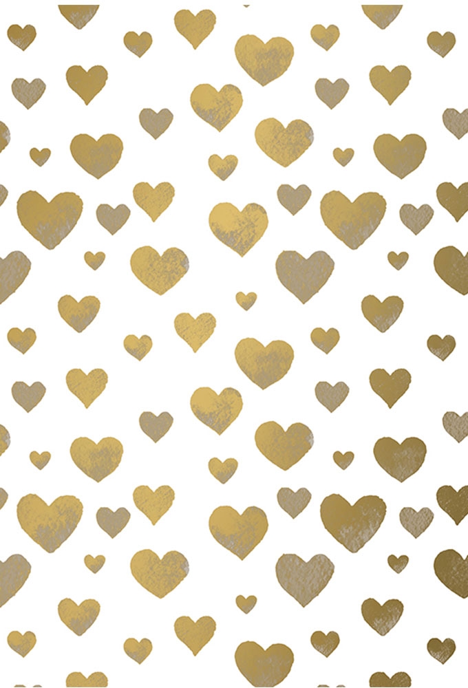 Zijdevloei - Vloeipapier Bedrukt Hartjes 50x75cm 200 vellen 28gram