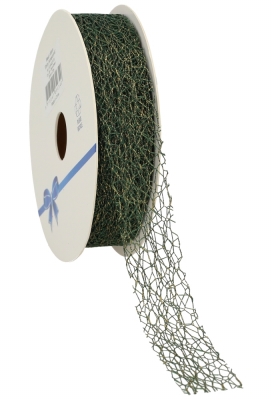 Luxe Kadolint Weblint Groen Metallic Goud 25mm x 10meter Luxe Kadolint Weblint Groen Metallic Goud 25mm x 10meter