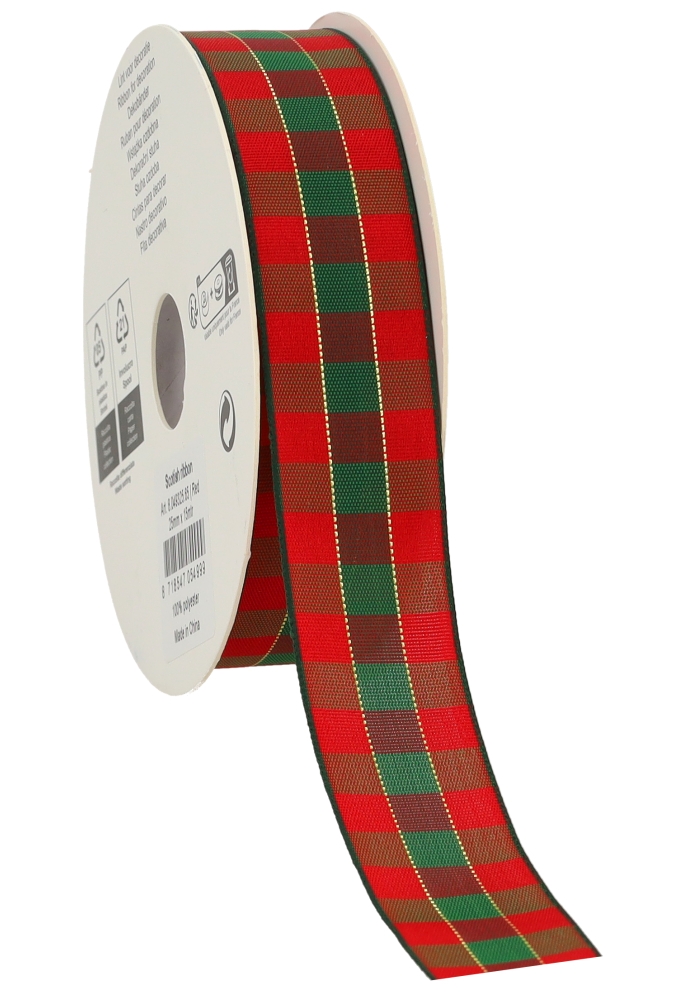 Luxe Kadolint Tartan Schotse Ruit 25mm x 15meter Luxe Kadolint Tartan Schotse Ruit 25mm x 15meter