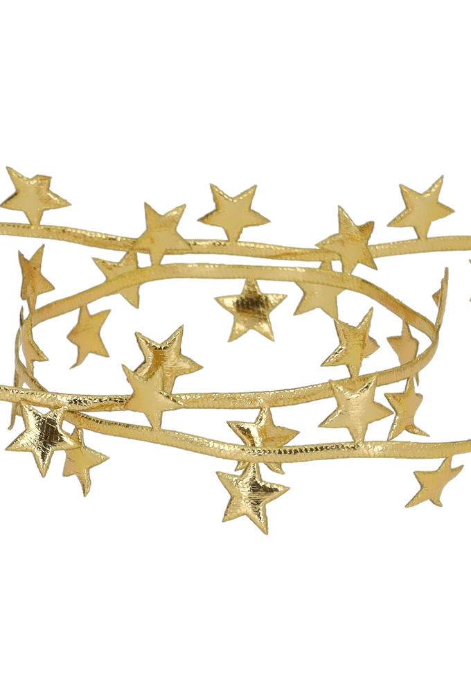 Luxe Kadolint Dubbel Stars Leer Look Goud Metallic 25mm x 15meter