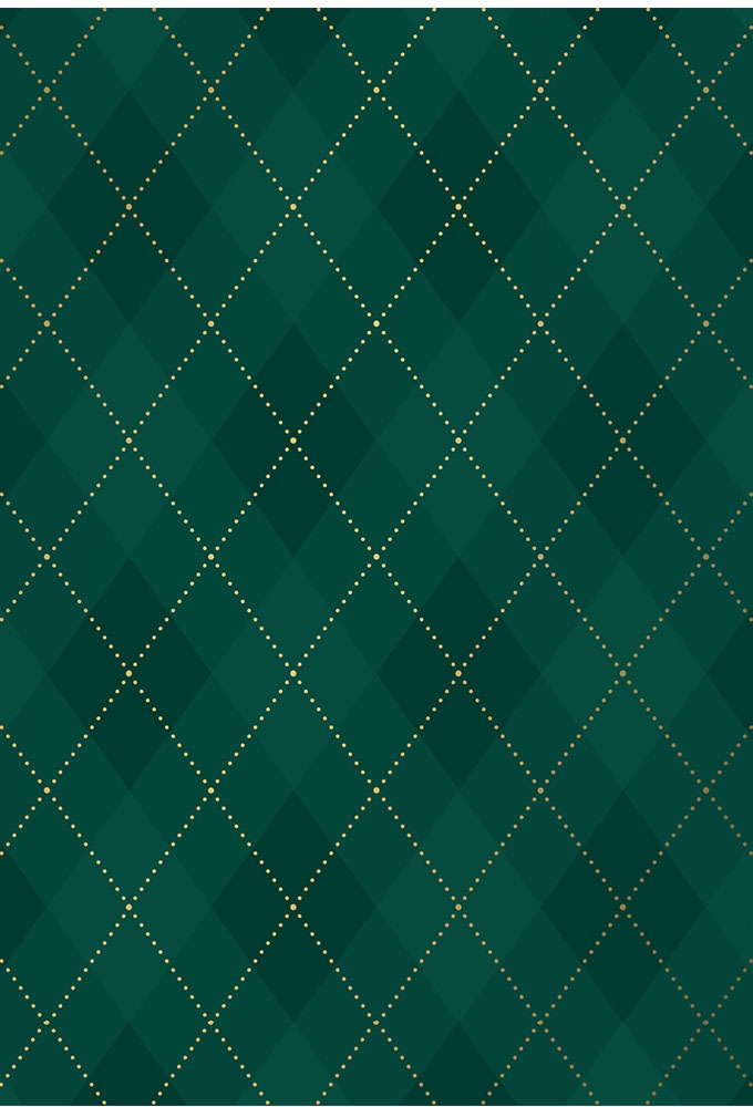 Kadopapier Coated Donkergroene ruit 30cm x 200meter