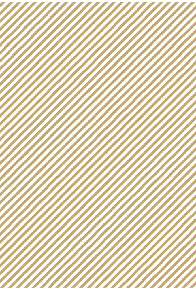 Cadeaupapier Kraft Bruin Goud-witte diagonaalstrepen 70cm x 250meter