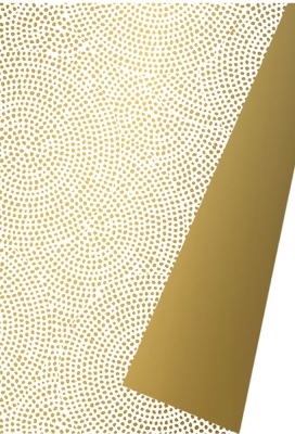 Geschenkpapier Coated Dubbelzijdig Gouden stippenprint 50cm x 200meter