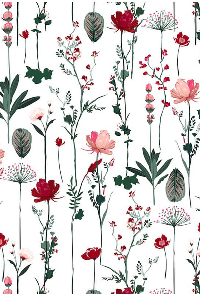 Cadeaupapier Coated Botanische rozenprint 70cm x 200meter