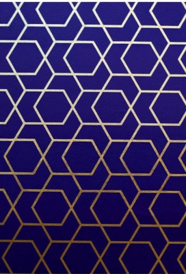 Geschenkpapier Coated Blauw-goud geometrisch 50cm x 200meter Geschenkpapier Coated Blauw-goud geometrisch 50cm x 200meter