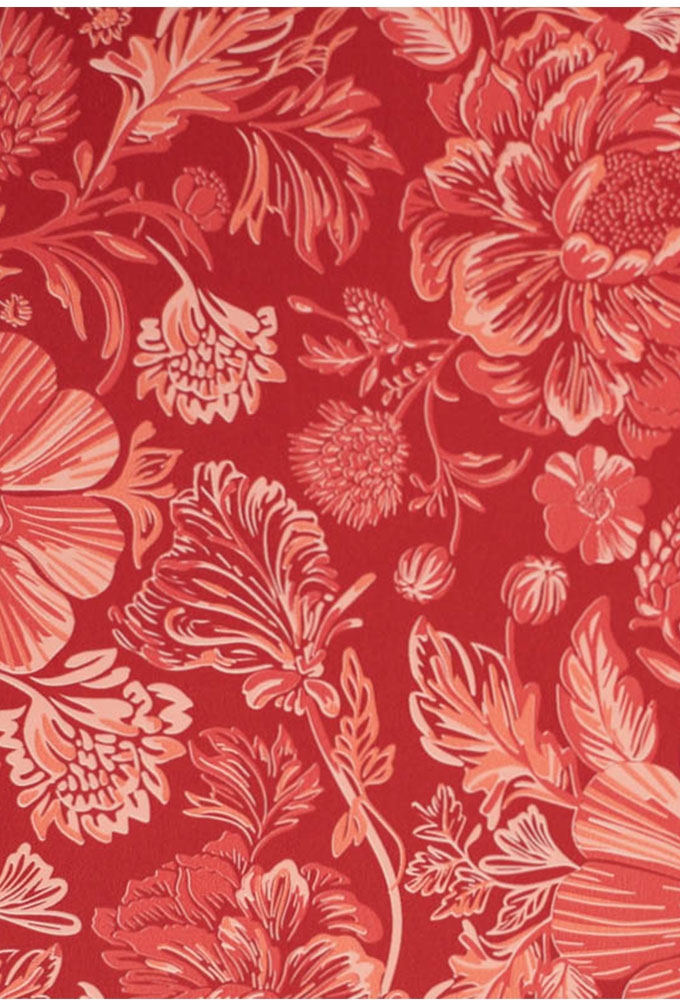 Kadopapier Coated Roodroze botanisch 50x70cm x 250 vellen