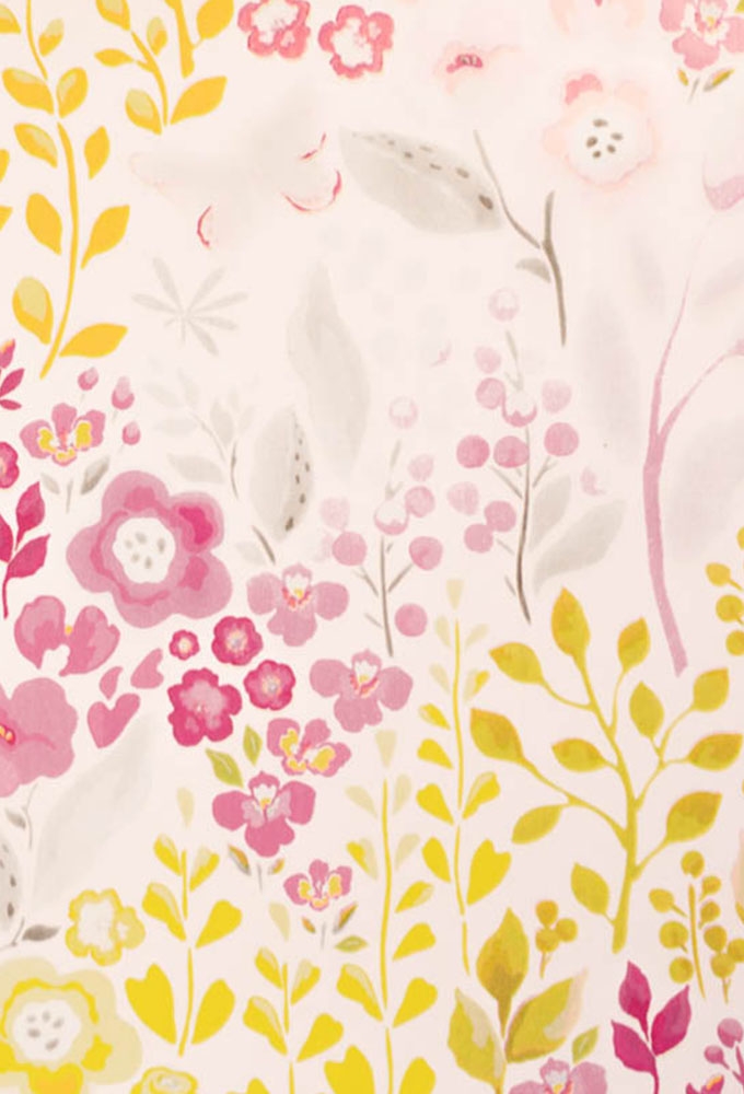 Geschenkpapier Coated Pastel bloemenveld 50cm x 200meter