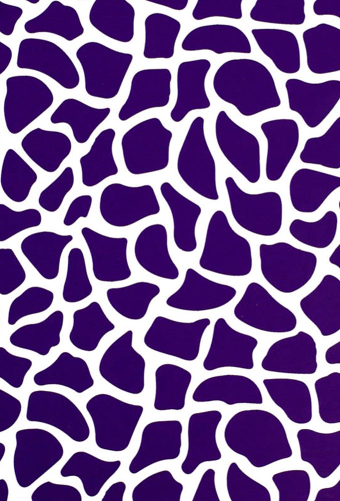 Geschenkpapier Coated Paars-witte giraffprint 50cm x 200meter