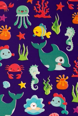 Cadeaupapier Coated Onderwater zeewezens 70cm x 200meter Cadeaupapier Coated Onderwater zeewezens 70cm x 200meter