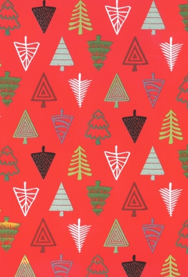 Kerstpapier Coated Papier Rode Driehoek Bomen 50x70cm 250vellen Kerstpapier Coated Papier Rode Driehoek Bomen 50x70cm 250vellen