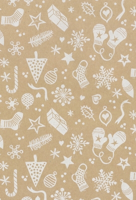 Kerstpapier Bruin Kraft Beige Kerstsymbool Mix 30cm x 200meter Kerstpapier Bruin Kraft Beige Kerstsymbool Mix 30cm x 200meter