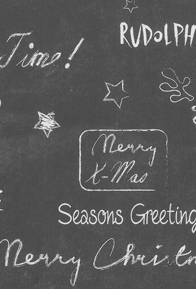Kerstpapier Wit Kraft Krijtbord Teksten Zwart 30cm  x 200meter