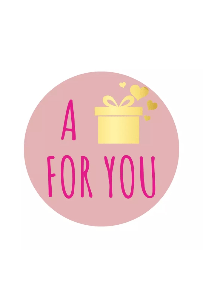 Etiketten Everyday A Gift For You Roze & Metallic Goud 3,9cm 250stuks