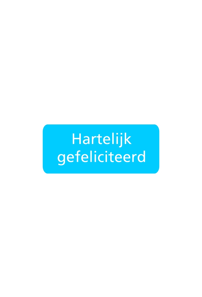 Etiketten Feest Hartelijk Gefeliciteerd Blauw 3.8x1.6cm 500stuks