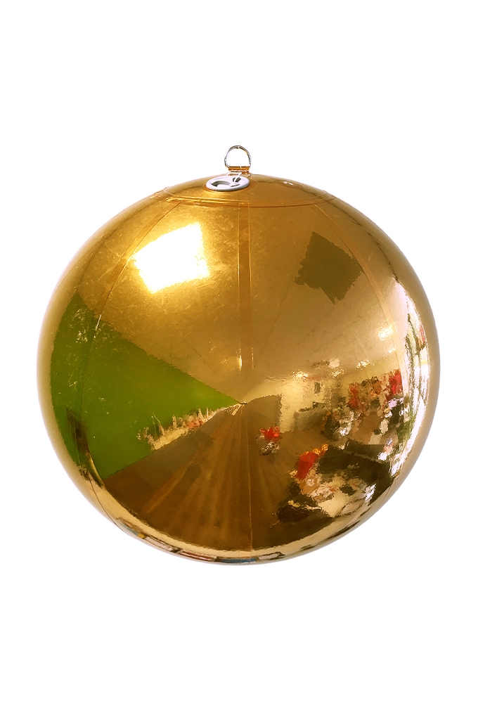 Decoratie Kerstbal Metallic Goud 90cm Opblaasbaar & Dubbelwandig 1st