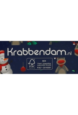 Kersttasjes Met Venster Happy Holidays Blauw FSC® 16x7x25cm 10stuks Kersttasjes Met Venster Happy Holidays Blauw FSC® 16x7x25cm 10stuks