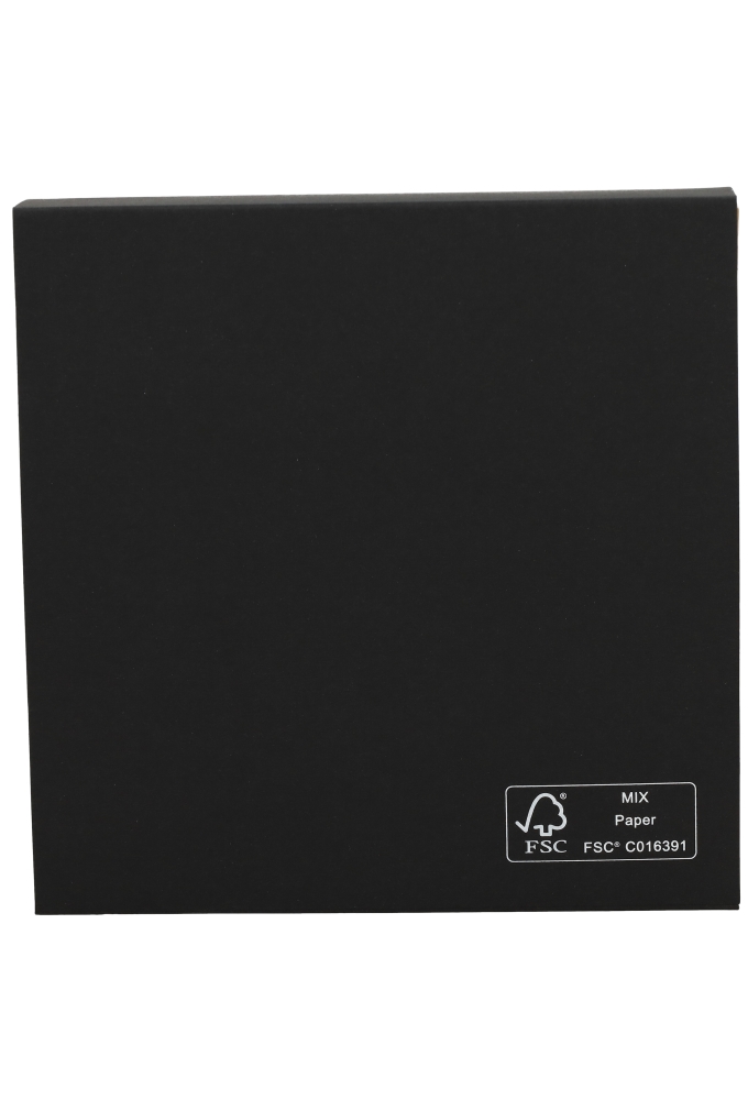 Bonbondoosjes & Schuifvenster Zwart Mat & Goud FSC® 15x15x2.7cm 10st Bonbondoosjes & Schuifvenster Zwart Mat & Goud FSC® 15x15x2.7cm 10st
