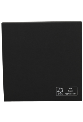 Bonbondoosjes & Schuifvenster Zwart Mat & Goud FSC® 15x15x2.7cm 10st Bonbondoosjes & Schuifvenster Zwart Mat & Goud FSC® 15x15x2.7cm 10st