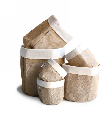 Cadeaumand Sizo Jute Naturel Met Witte Rand 13x13cm 48stuks