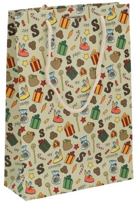 Luxe Sinttasjes Sint Pakjes & Venster & Lint Gleuf FSC® 20x8x29cm 10st Luxe Sinttasjes Sint Pakjes & Venster & Lint Gleuf FSC® 20x8x29cm 10st