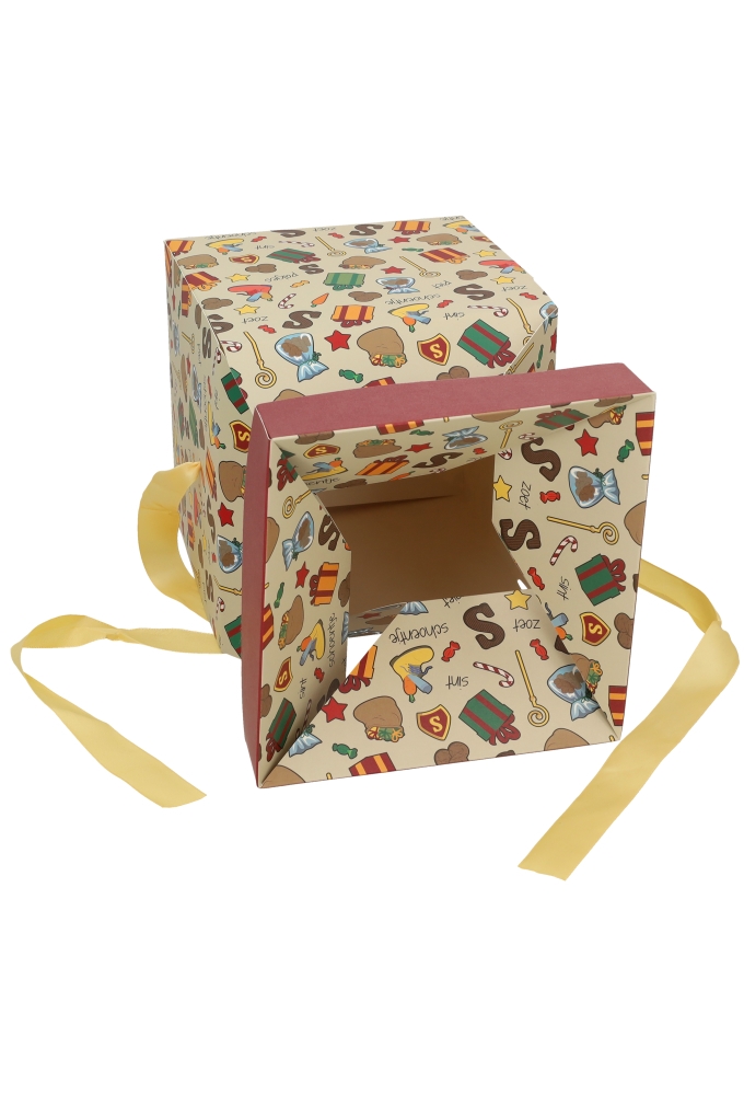 Sintgeschenkdoos Sint Pakjes & Goud Lint 20x20x20cm FSC® 25st
