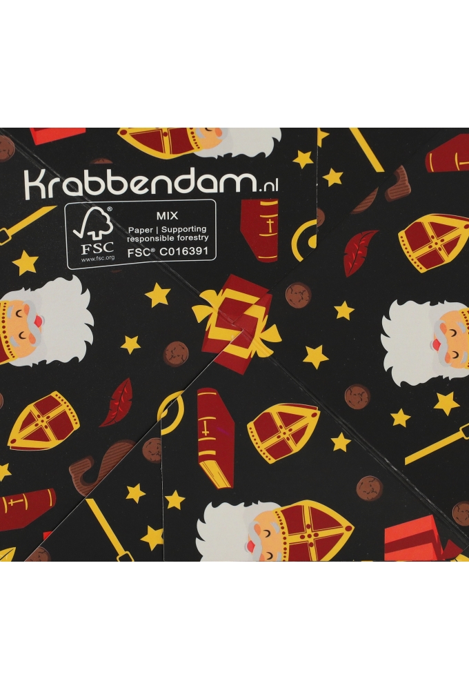 Sintgeschenkdoos Sinterklaas Met Staf & Rood Lint 15x15x15cm FSC® 25st