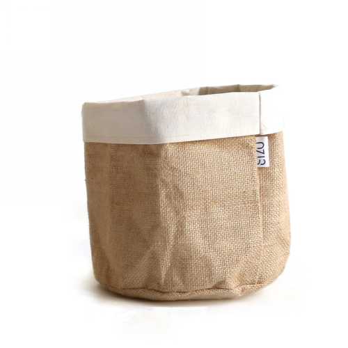 Cadeaumand Sizo Jute Naturel Met Witte Rand 20x20cm 24stuks