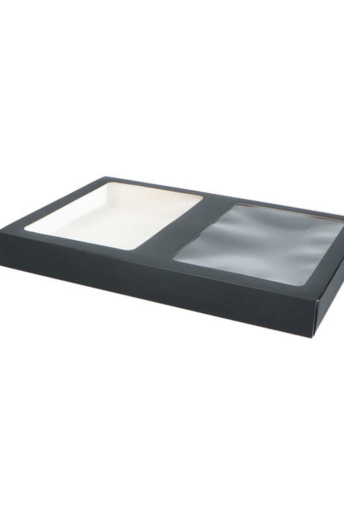 Chocoladeletterdozen Zwart Mat Duo 21x34x3.4cm 48stuks