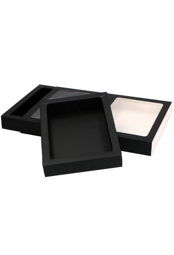 Chocoladeletterdozen Zwart Mat Duo 21x34x3.4cm 48stuks