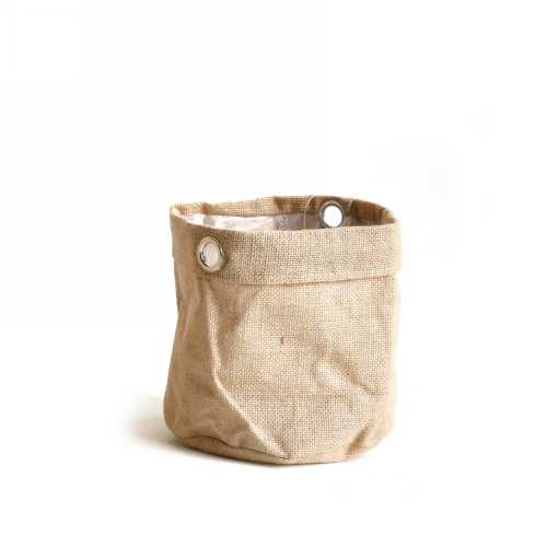 Cadeaumand Sizo Jute Naturel Met Ring 13x13cm 48stuks