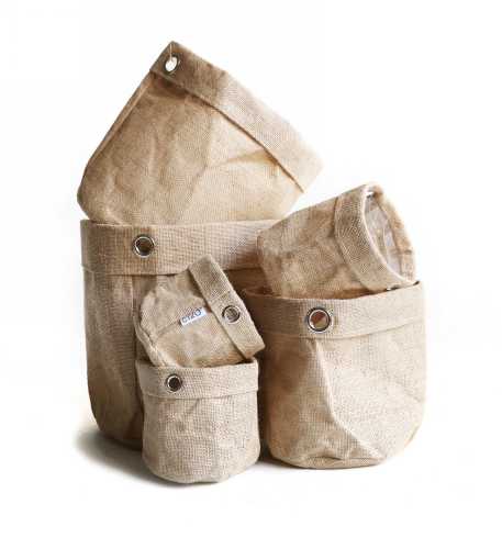 Cadeaumand Sizo Jute Naturel Met Ring 13x13cm 48stuks