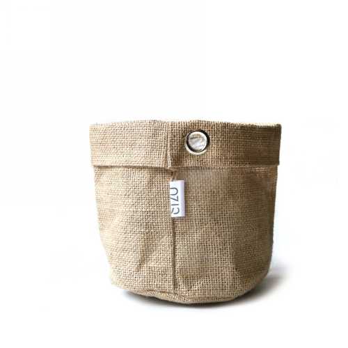 Cadeaumand Sizo Jute Naturel Met Ring 15x15cm 24stuks