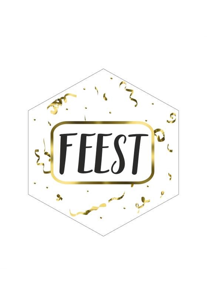 Etiketten Ruit Feest Goud Metallic 3.9x4.1cm 250stuks