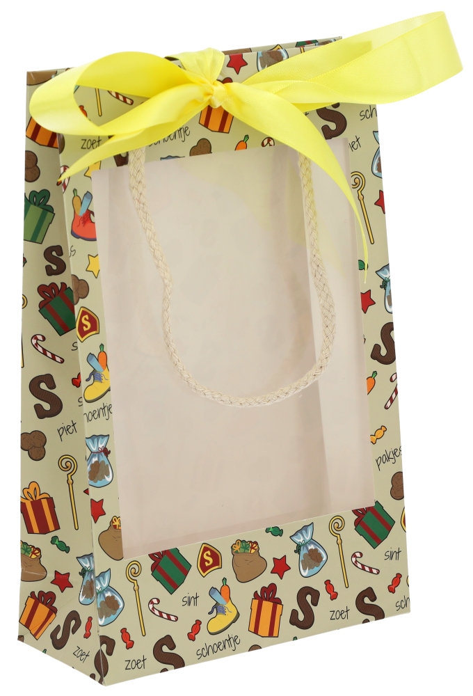 Luxe Sinttasjes Sint Pakjes & Venster & Lintgleuf FSC® 16x7x25cm 10st