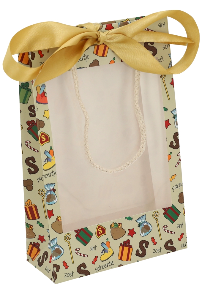 Luxe Sinttasjes Sint Pakjes & Venster & Lintgleuf FSC® 16x7x25cm 10st