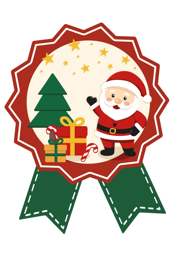 Etiketten Cadeauzegel Kerstman & Kado Rood 4x5cm 500stuks