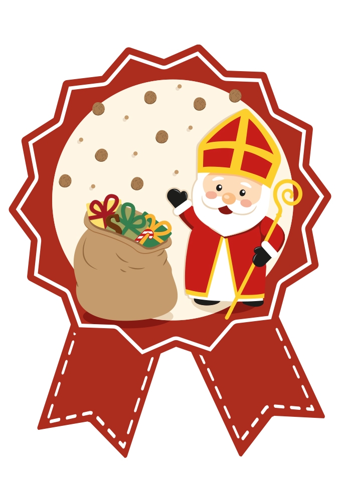 Etiketten Sint Cadeauzegel Sinterklaas & Kadootje 4x5cm 500stuks