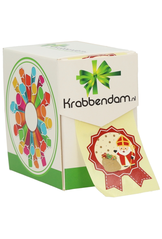 Etiketten Sint Cadeauzegel Sinterklaas & Kadootje 4x5cm 500stuks