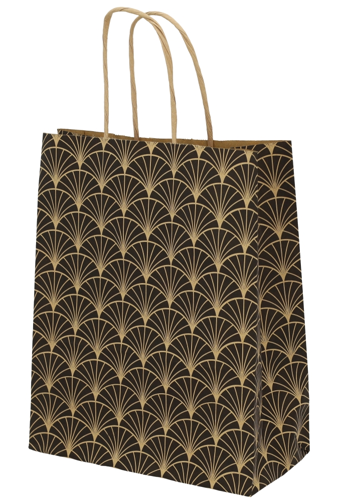 Papieren Draagtas Kassel & Handvat Rustic Waves Kraft 18x8x22cm 50st