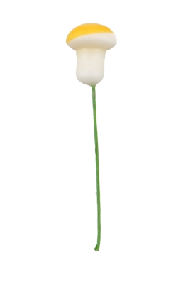 Kado Decoratie Paddenstoel Geel 1.5cm Met IJzerdraad 100stuks