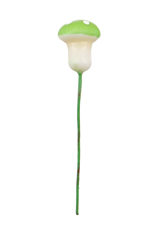 Kado Decoratie Paddenstoel Groen 1.5cm Met IJzerdraad 100stuks