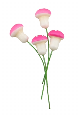 Kado Decoratie Paddenstoel Roze 1.5cm Met IJzerdraad 100stuks