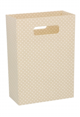 Kadotasje Luigi Karton Taupe Met Stippen 16x8x23cm 10stuks